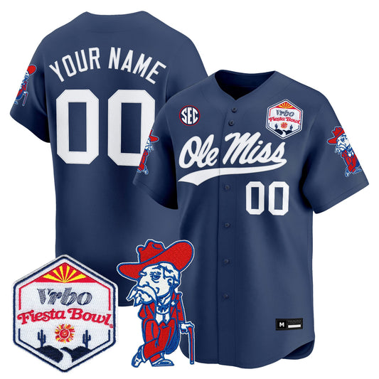 Ole Miss Rebels 2026 The Fiesta Bowl Vapor Baseball Custom Jersey - All Stitched