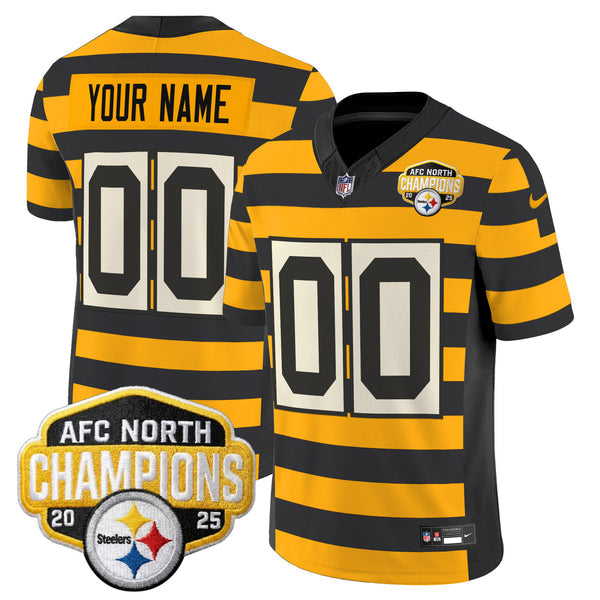Custom PIT AFC North Division Champions Vapor Limited Gold Jersey N2 - All Stitched