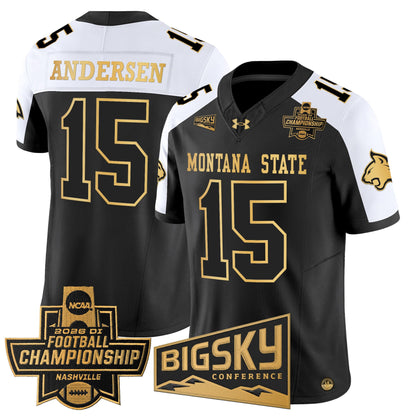 Men's Montana State Bobcats 2026 Football Championship Gold Vapor Limited Jersey - All Stitched