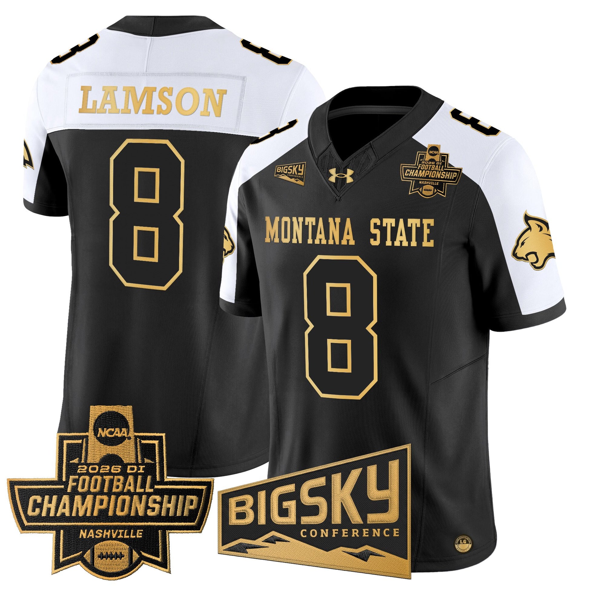 Men's Montana State Bobcats 2026 Football Championship Gold Vapor Limited Jersey - All Stitched