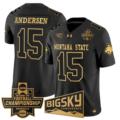 Men's Montana State Bobcats 2026 Football Championship Gold Vapor Limited Jersey - All Stitched