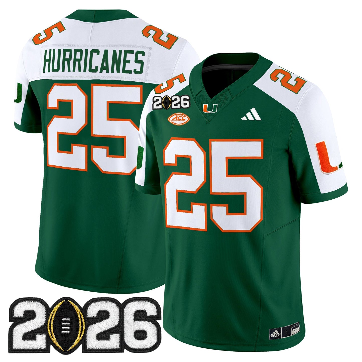 Men's Miami Hurricanes 2026 CFP Final Patch Vapor Limited Jersey - All Stitched