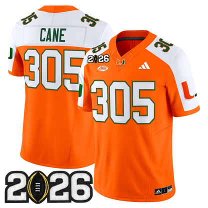 Men's Miami Hurricanes 2026 CFP Final Patch Vapor Limited Jersey - All Stitched