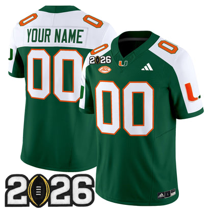 Miami Hurricanes 2026 CFP Final Patch Vapor Limited Custom Jersey - All Stitched