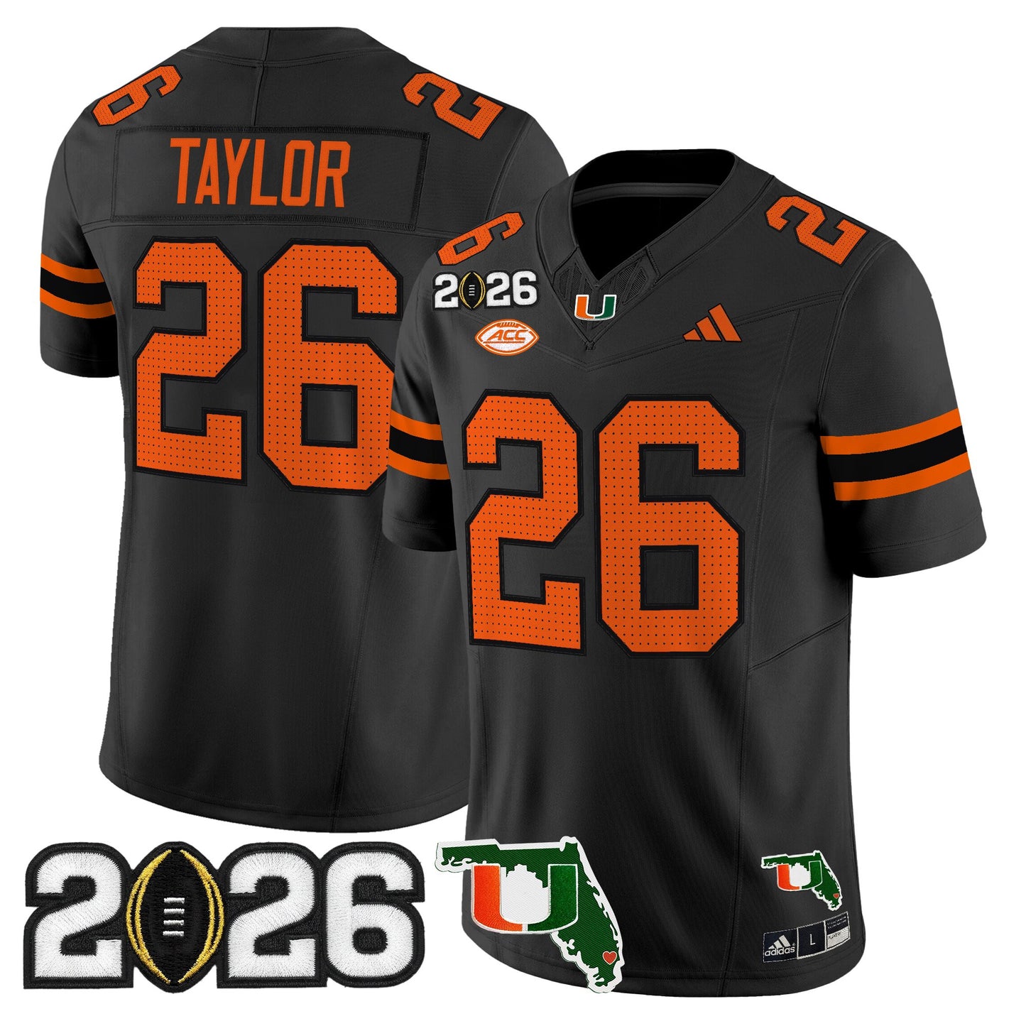  Miami Hurricanes 2026 CFP Final & Florida Patch Vapor Limited Jersey - All Stitched