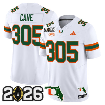  Miami Hurricanes 2026 CFP Final & Florida Patch Vapor Limited Jersey - All Stitched
