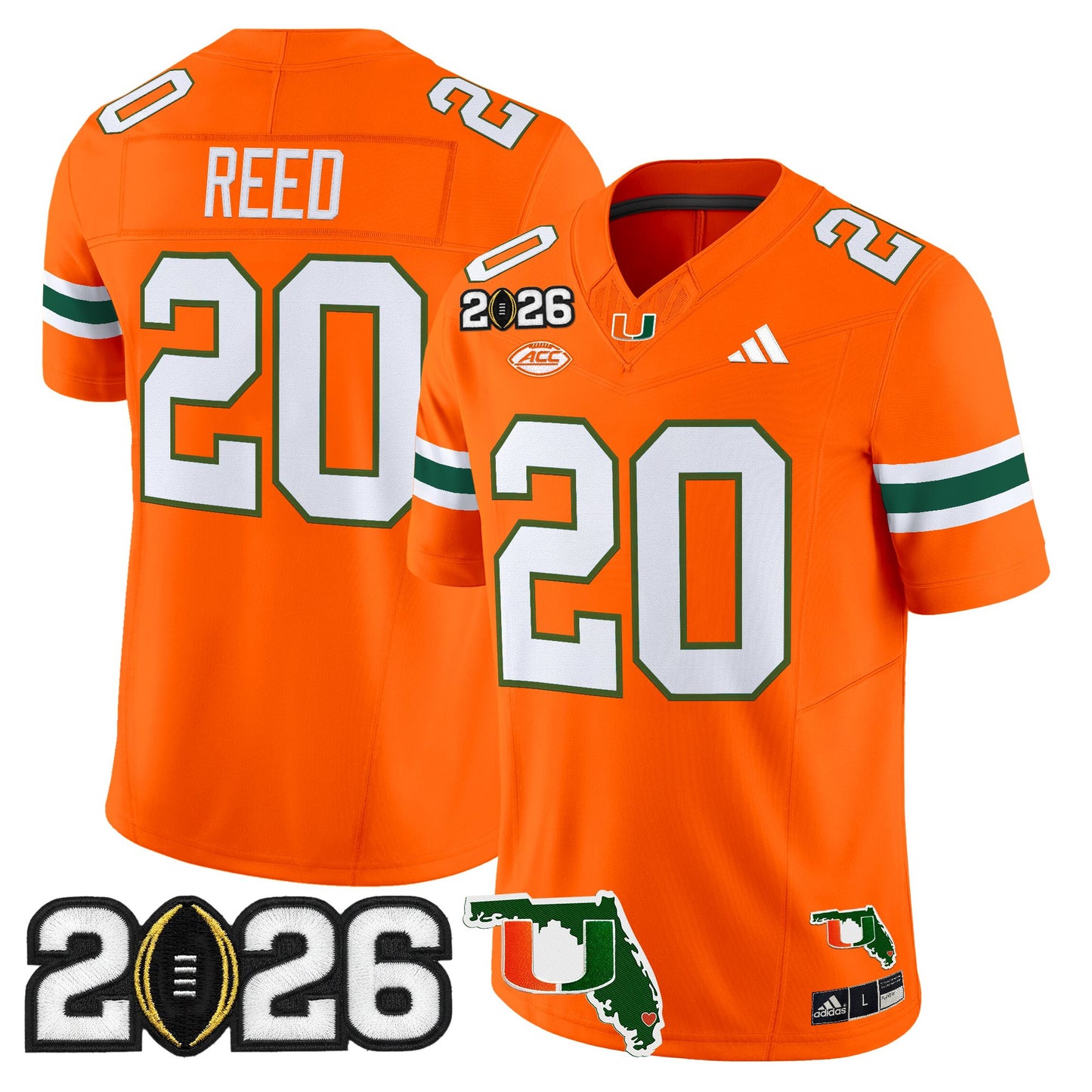  Miami Hurricanes 2026 CFP Final & Florida Patch Vapor Limited Jersey - All Stitched
