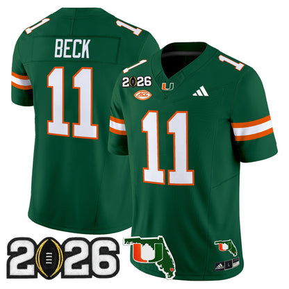  Miami Hurricanes 2026 CFP Final & Florida Patch Vapor Limited Jersey - All Stitched