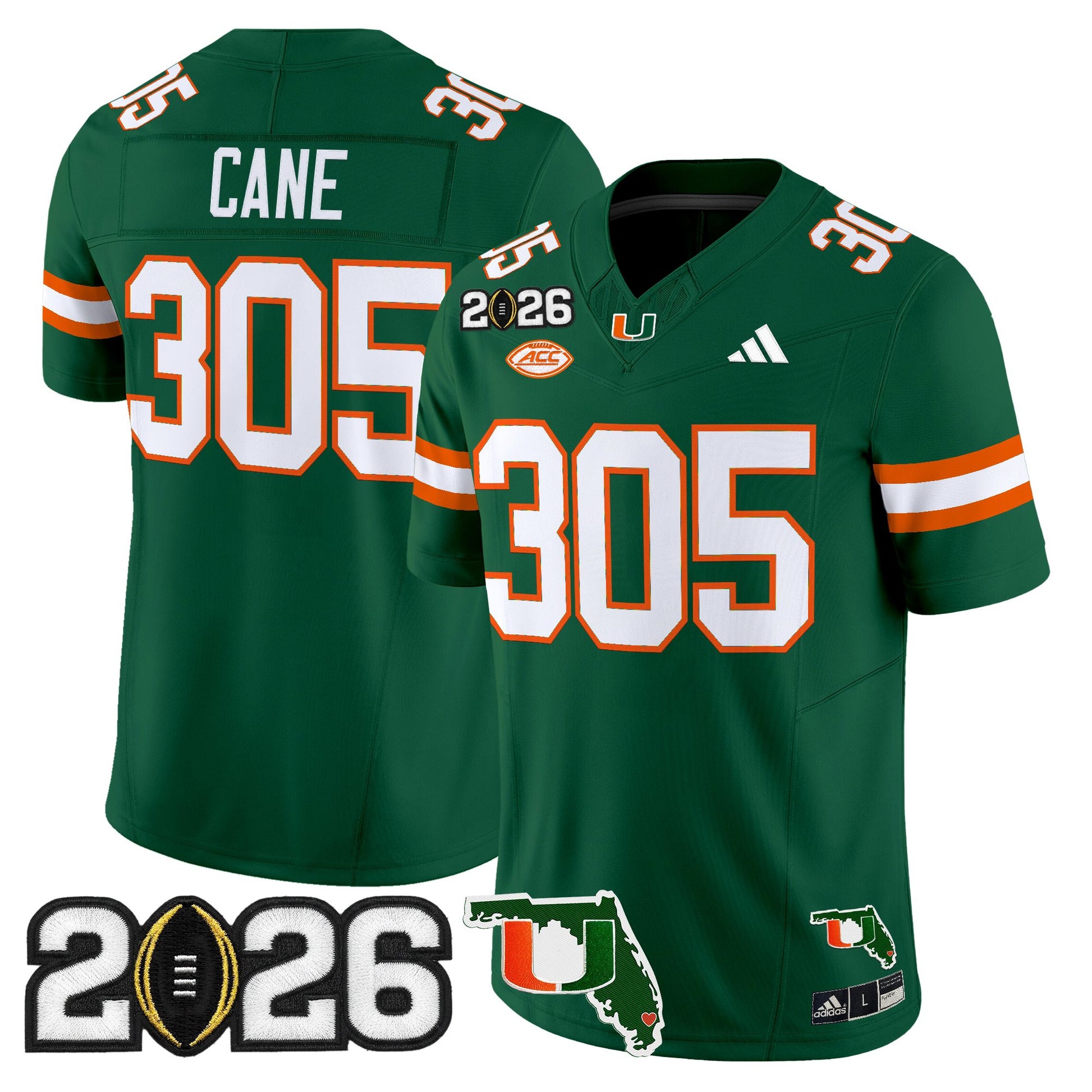  Miami Hurricanes 2026 CFP Final & Florida Patch Vapor Limited Jersey - All Stitched