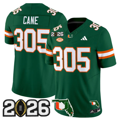  Miami Hurricanes 2026 CFP Final & Florida Patch Vapor Limited Jersey - All Stitched