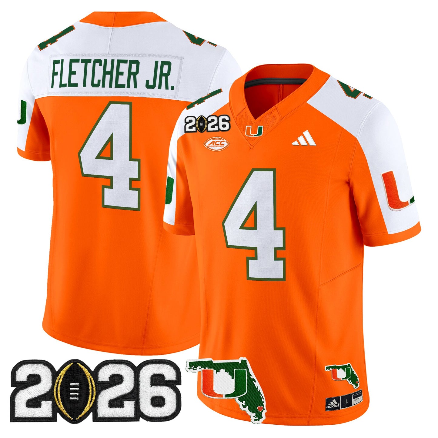  Miami Hurricanes 2026 CFP Final & Florida Patch Vapor Limited Jersey - All Stitched