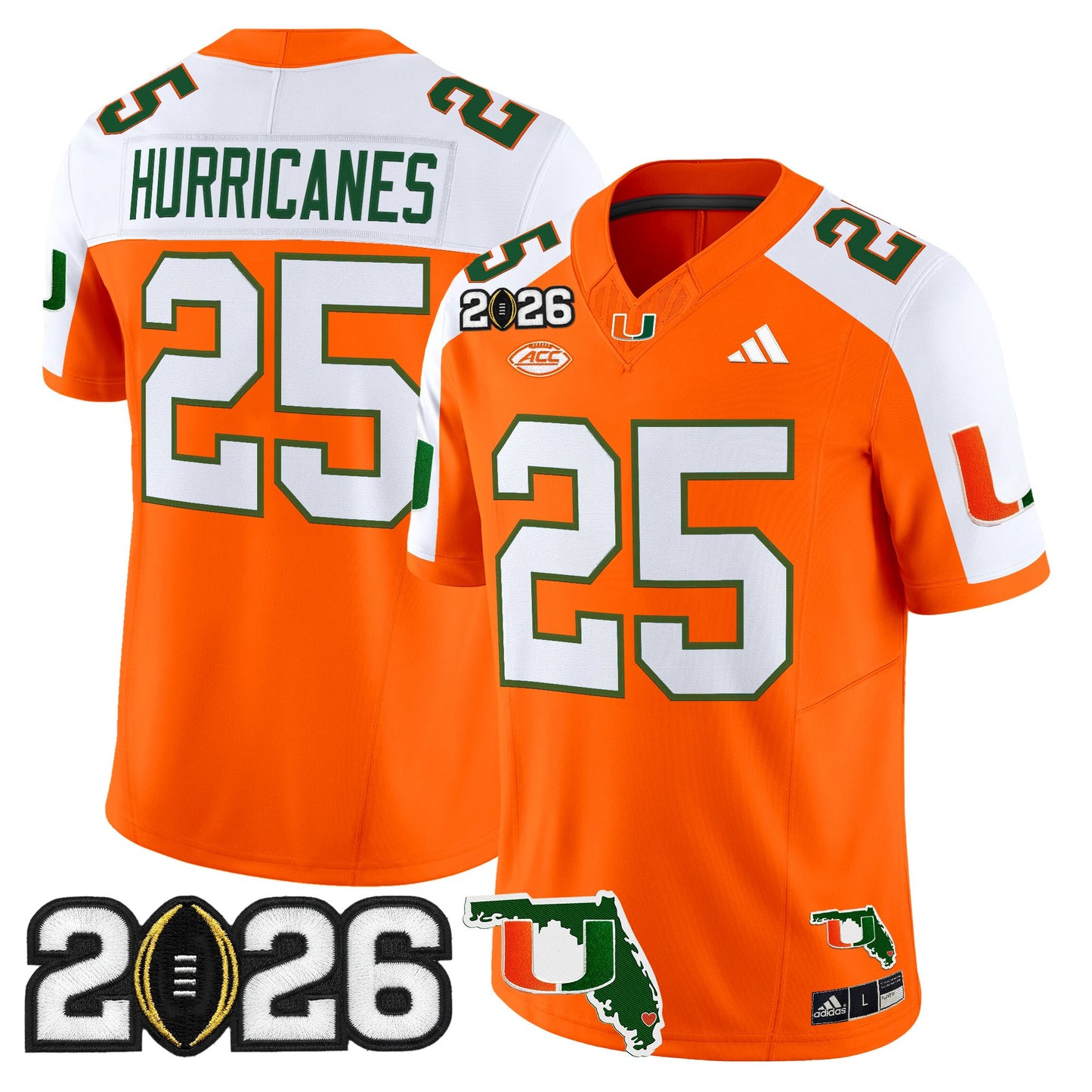  Miami Hurricanes 2026 CFP Final & Florida Patch Vapor Limited Jersey - All Stitched
