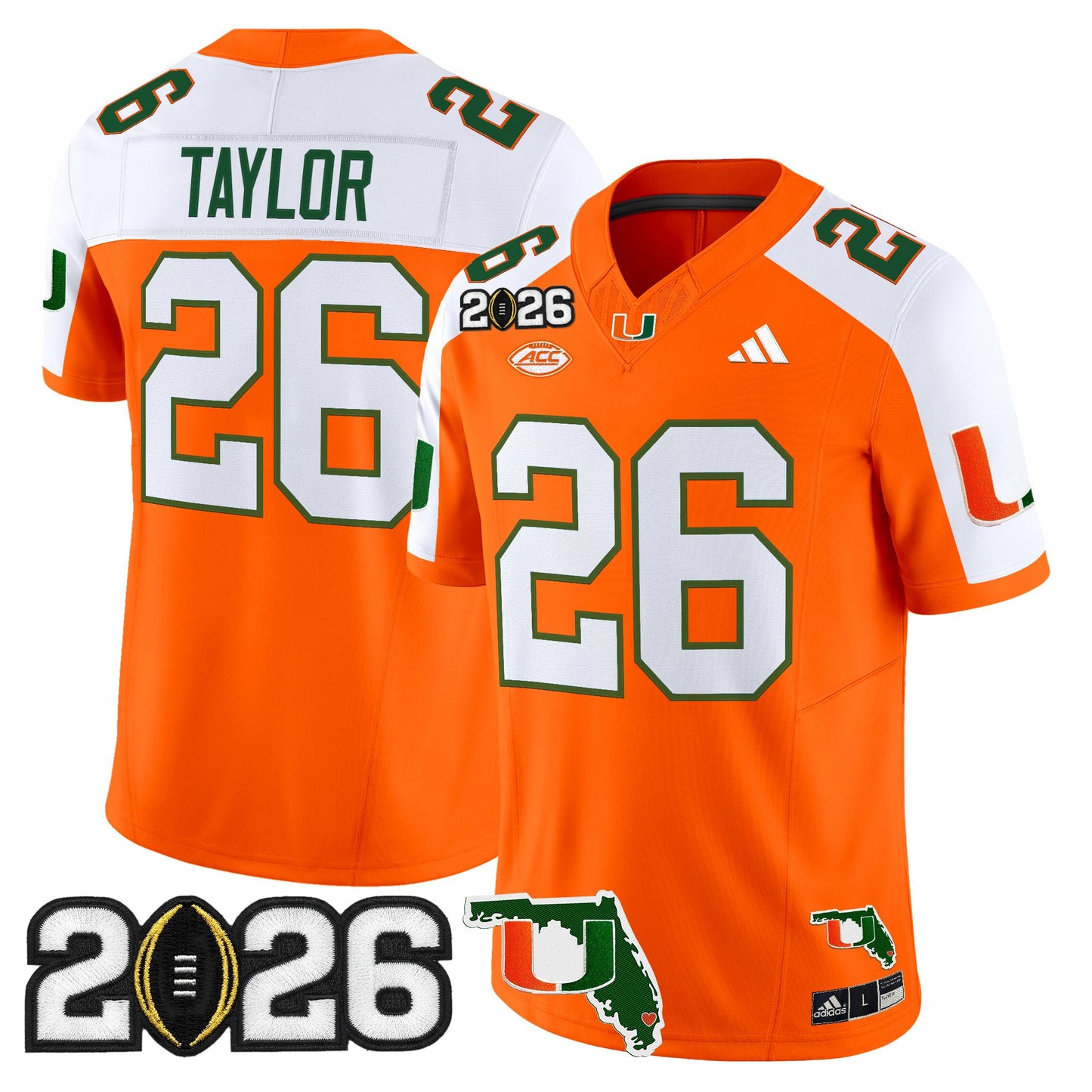  Miami Hurricanes 2026 CFP Final & Florida Patch Vapor Limited Jersey - All Stitched