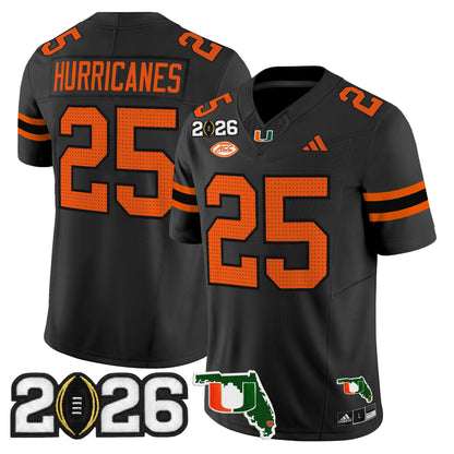  Miami Hurricanes 2026 CFP Final & Florida Patch Vapor Limited Jersey - All Stitched