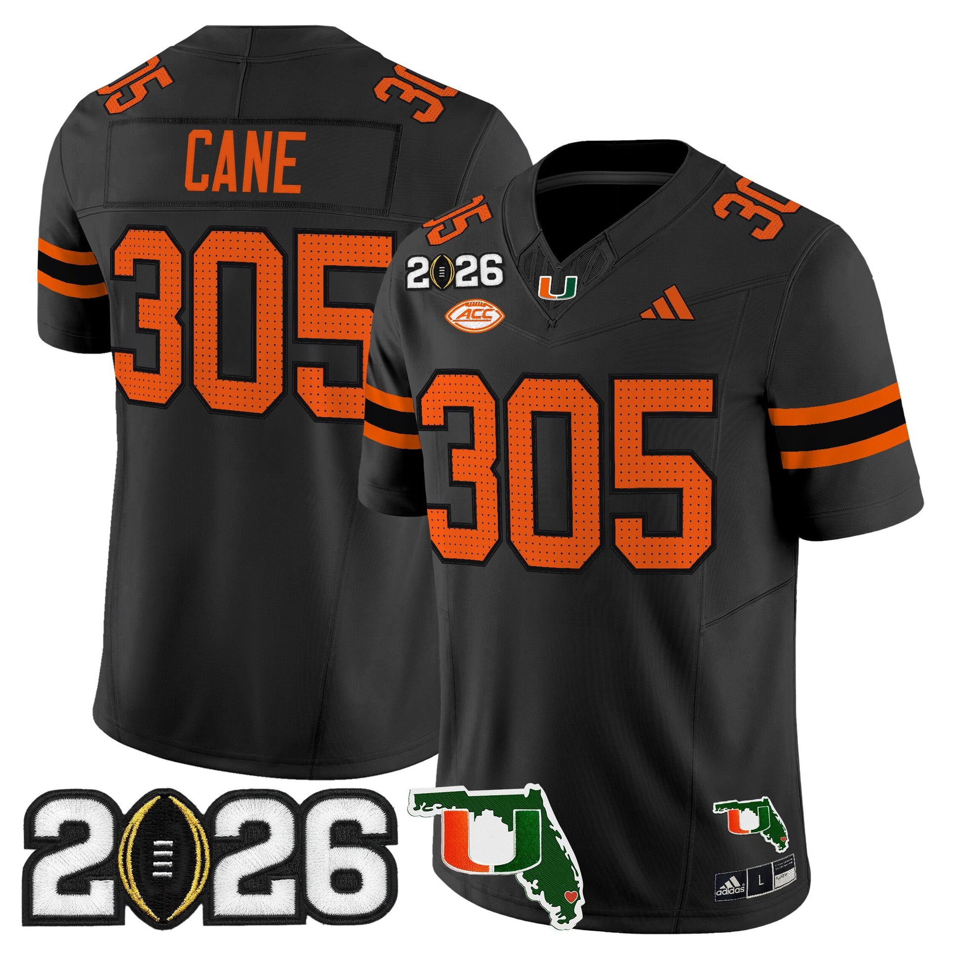 Miami Hurricanes 2026 CFP Final & Florida Patch Vapor Limited Jersey - All Stitched