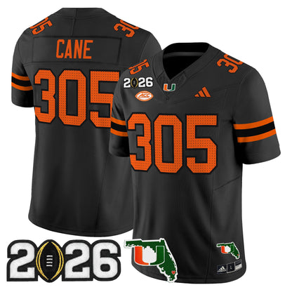  Miami Hurricanes 2026 CFP Final & Florida Patch Vapor Limited Jersey - All Stitched