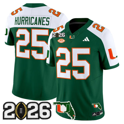  Miami Hurricanes 2026 CFP Final & Florida Patch Vapor Limited Jersey - All Stitched