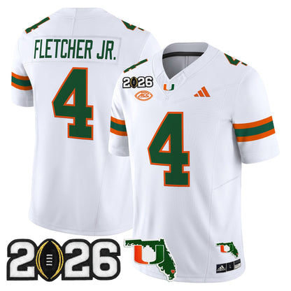 Men's Miami Hurricanes 2026 CFP Final & Florida Patch Vapor Limited Jersey - All Stitched