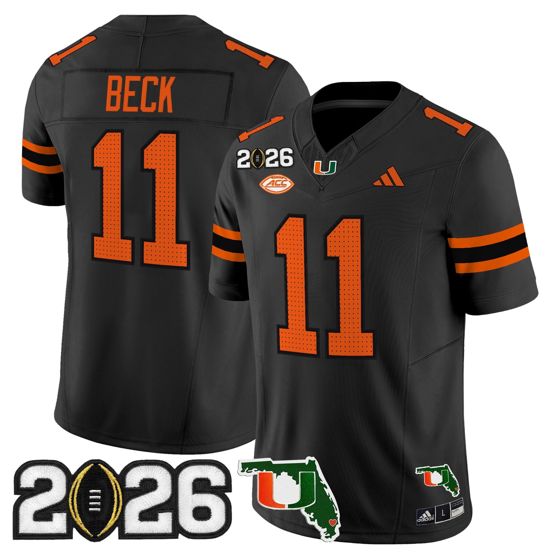  Miami Hurricanes 2026 CFP Final & Florida Patch Vapor Limited Jersey - All Stitched