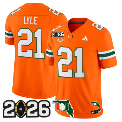 Men's Miami Hurricanes 2026 CFP Final & Florida Patch Vapor Limited Jersey - All Stitched