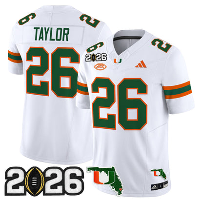  Miami Hurricanes 2026 CFP Final & Florida Patch Vapor Limited Jersey - All Stitched