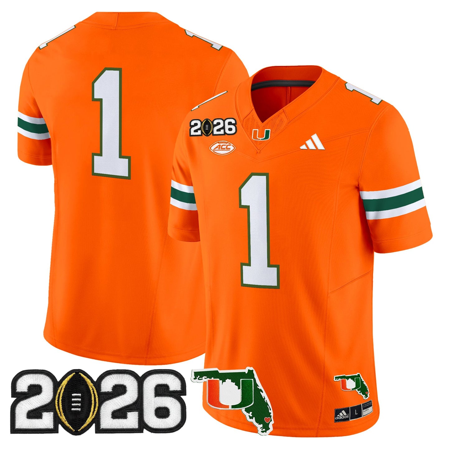  Miami Hurricanes 2026 CFP Final & Florida Patch Vapor Limited Jersey - All Stitched