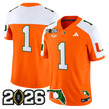  Miami Hurricanes 2026 CFP Final & Florida Patch Vapor Limited Jersey - All Stitched