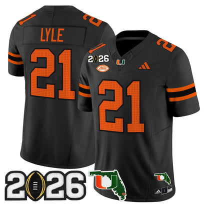 Men's Miami Hurricanes 2026 CFP Final & Florida Patch Vapor Limited Jersey - All Stitched