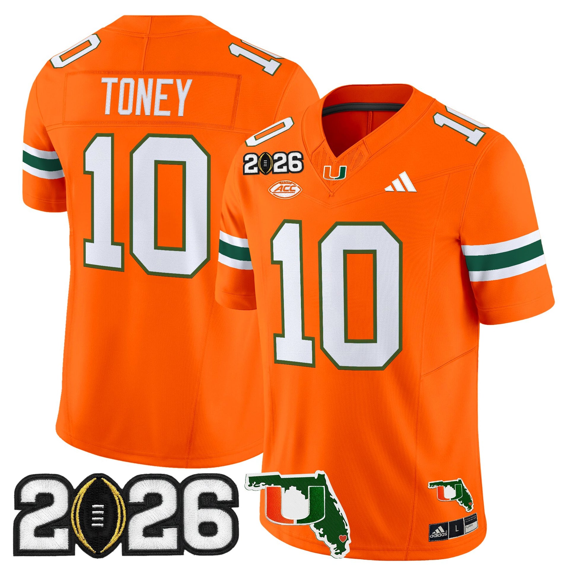 Men's Miami Hurricanes 2026 CFP Final & Florida Patch Vapor Limited Jersey - All Stitched