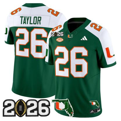 Men's Miami Hurricanes 2026 CFP Final & Florida Patch Vapor Limited Jersey - All Stitched