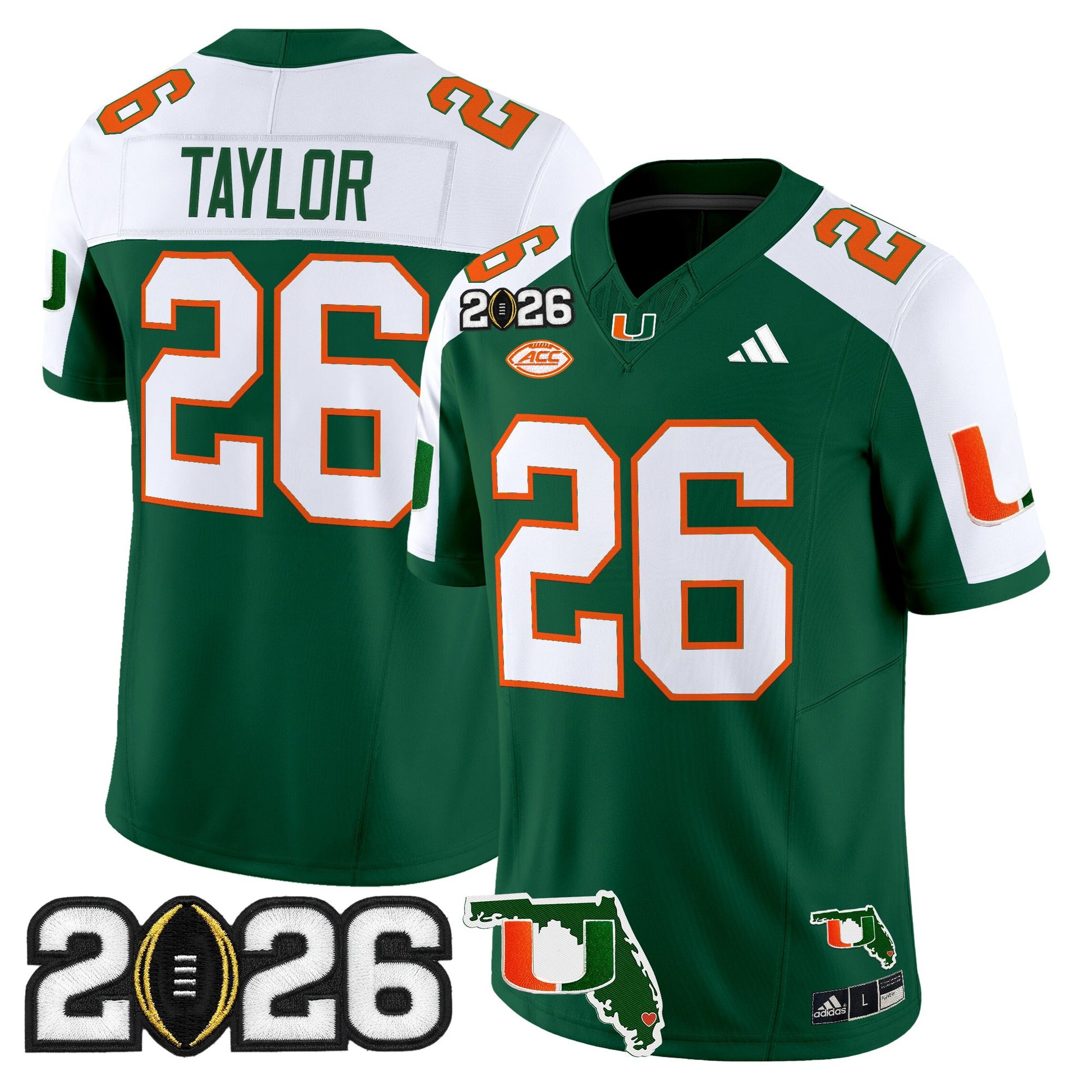  Miami Hurricanes 2026 CFP Final & Florida Patch Vapor Limited Jersey - All Stitched