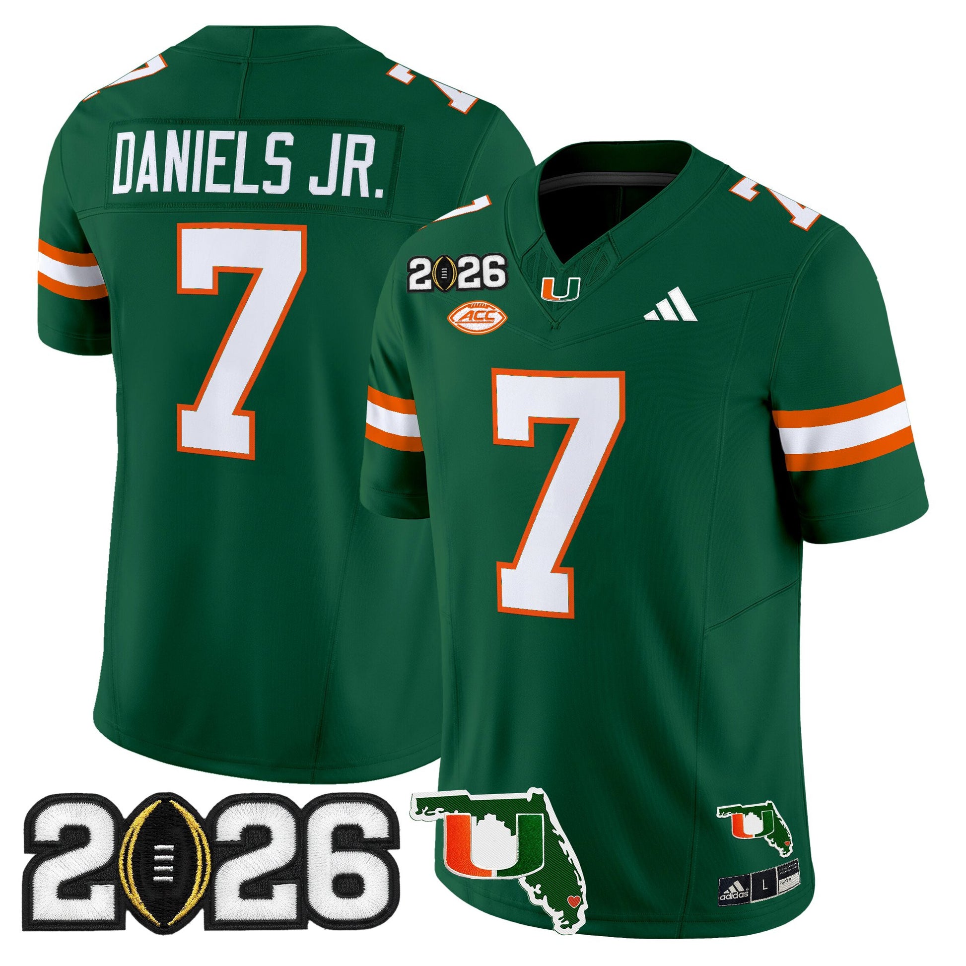  Miami Hurricanes 2026 CFP Final & Florida Patch Vapor Limited Jersey - All Stitched