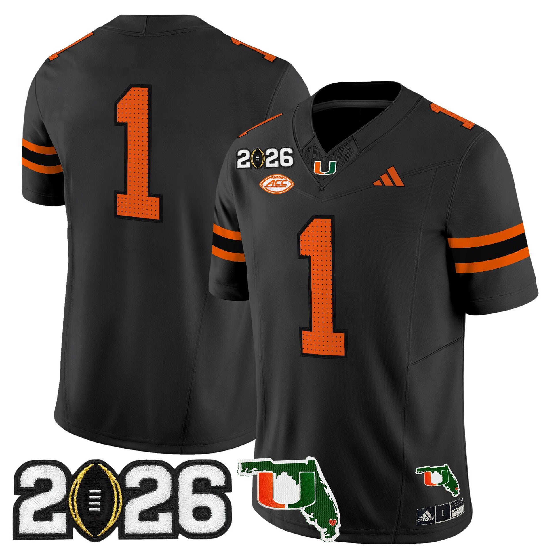  Miami Hurricanes 2026 CFP Final & Florida Patch Vapor Limited Jersey - All Stitched