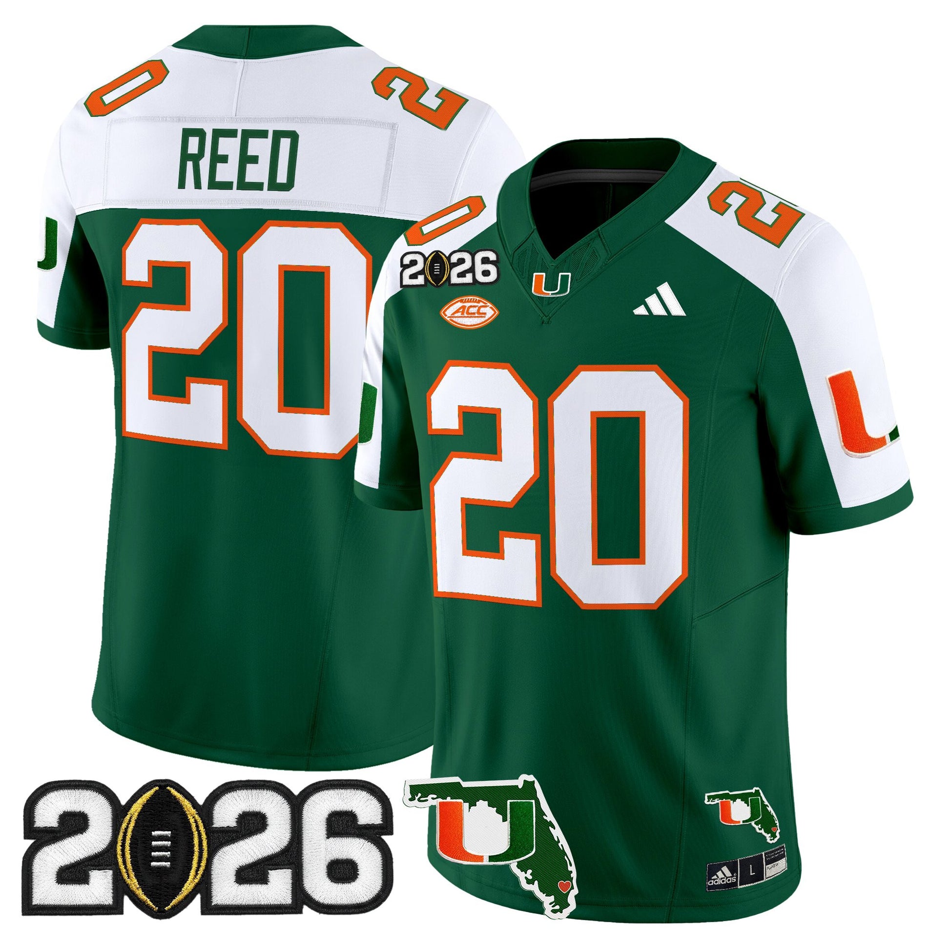  Miami Hurricanes 2026 CFP Final & Florida Patch Vapor Limited Jersey - All Stitched