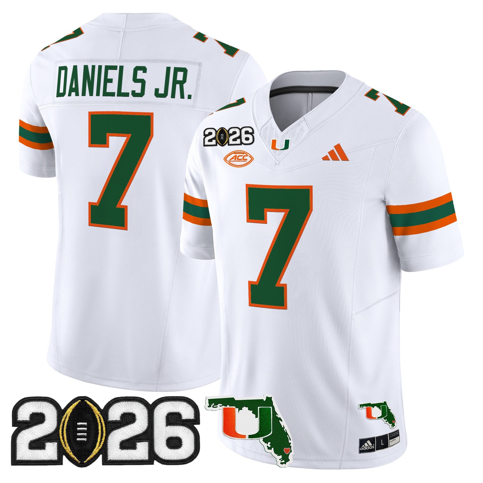  Miami Hurricanes 2026 CFP Final & Florida Patch Vapor Limited Jersey - All Stitched