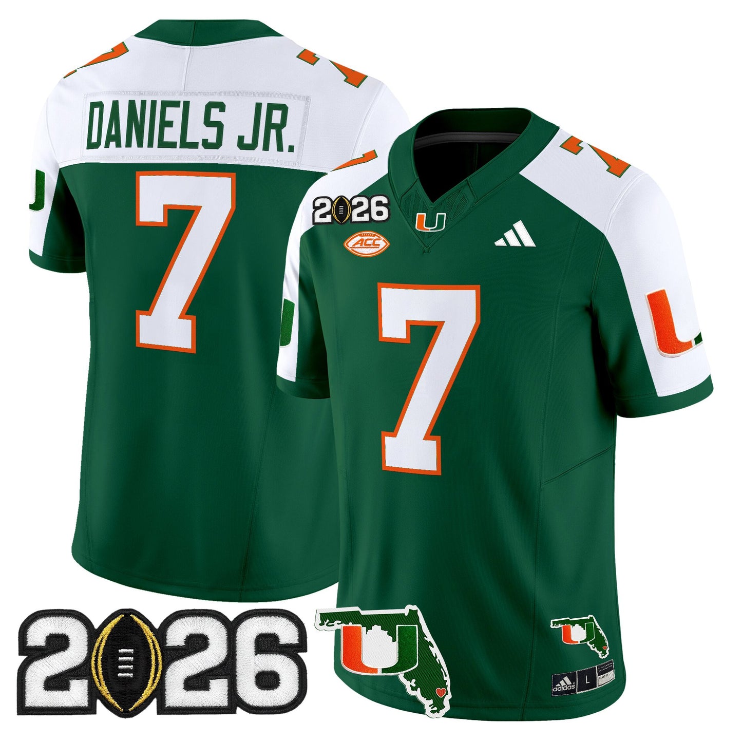  Miami Hurricanes 2026 CFP Final & Florida Patch Vapor Limited Jersey - All Stitched