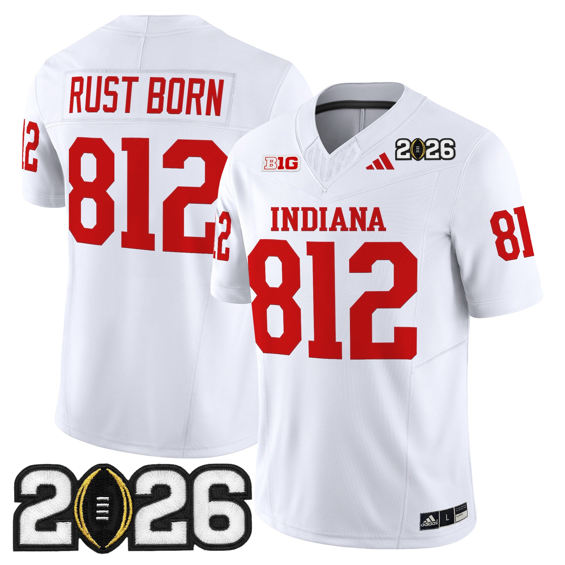 Men's Indiana Hoosiers 2026 CFP Final Patch Vapor Limited Jersey V2 - All Stitched