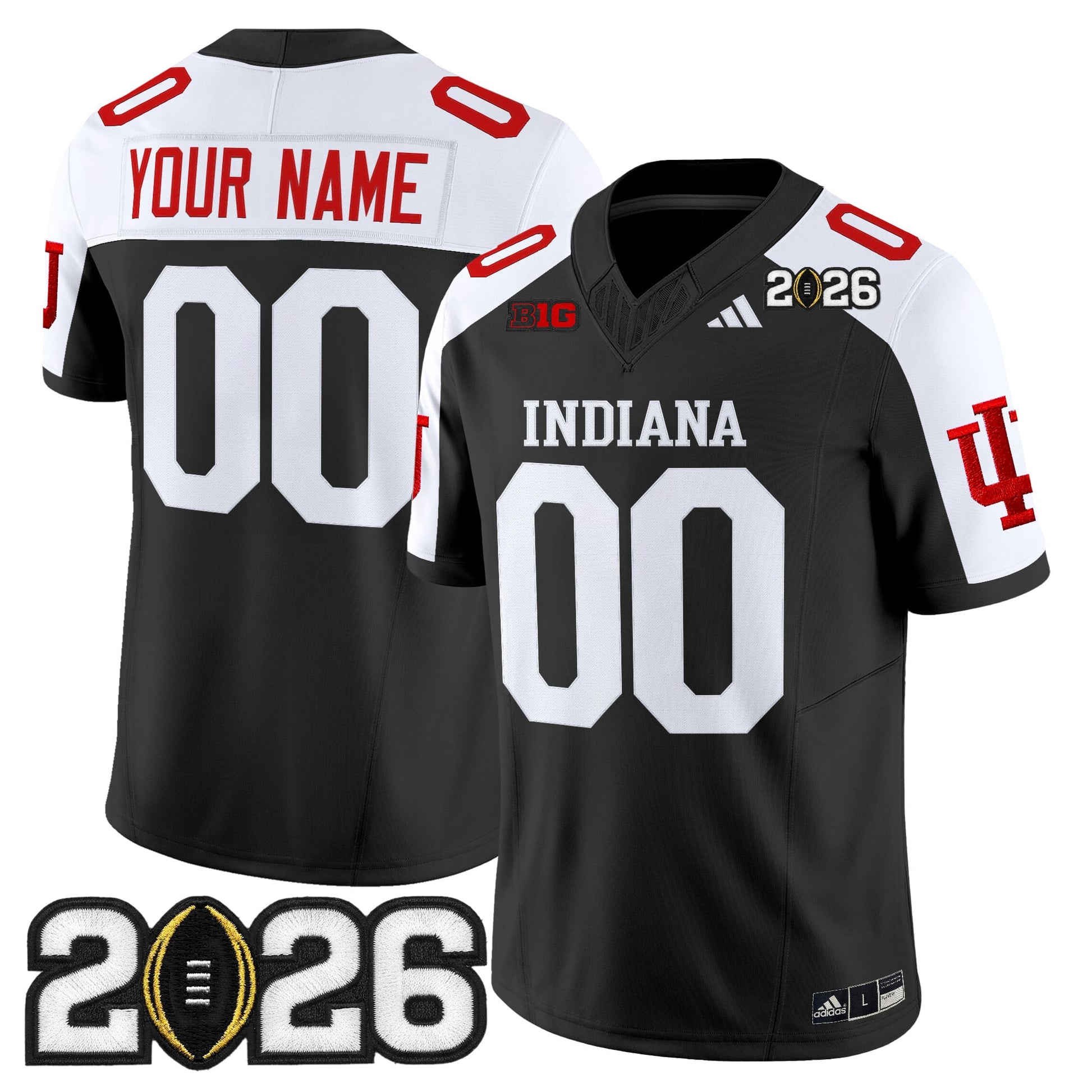 Indiana Hoosiers 2026 CFP Final Patch Vapor Limited Custom Jersey V2 - All Stitched
