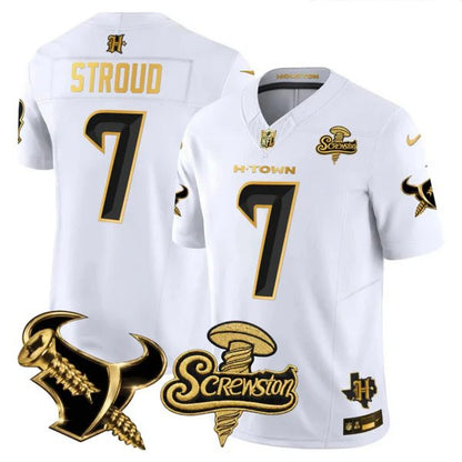 Men's Houston Texans DJ Screw Gold Vapor Limited Jersey - All Stitched