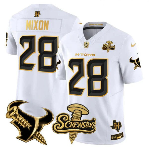 Men's Houston Texans DJ Screw Gold Vapor Limited Jersey - All Stitched