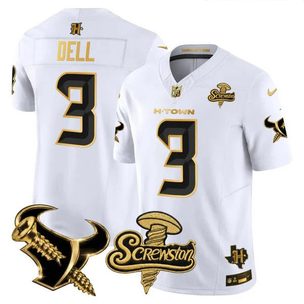 Men's Houston Texans DJ Screw Gold Vapor Limited Jersey - All Stitched