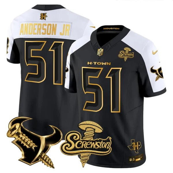 Men's Houston Texans DJ Screw Gold Vapor Limited Jersey - All Stitched