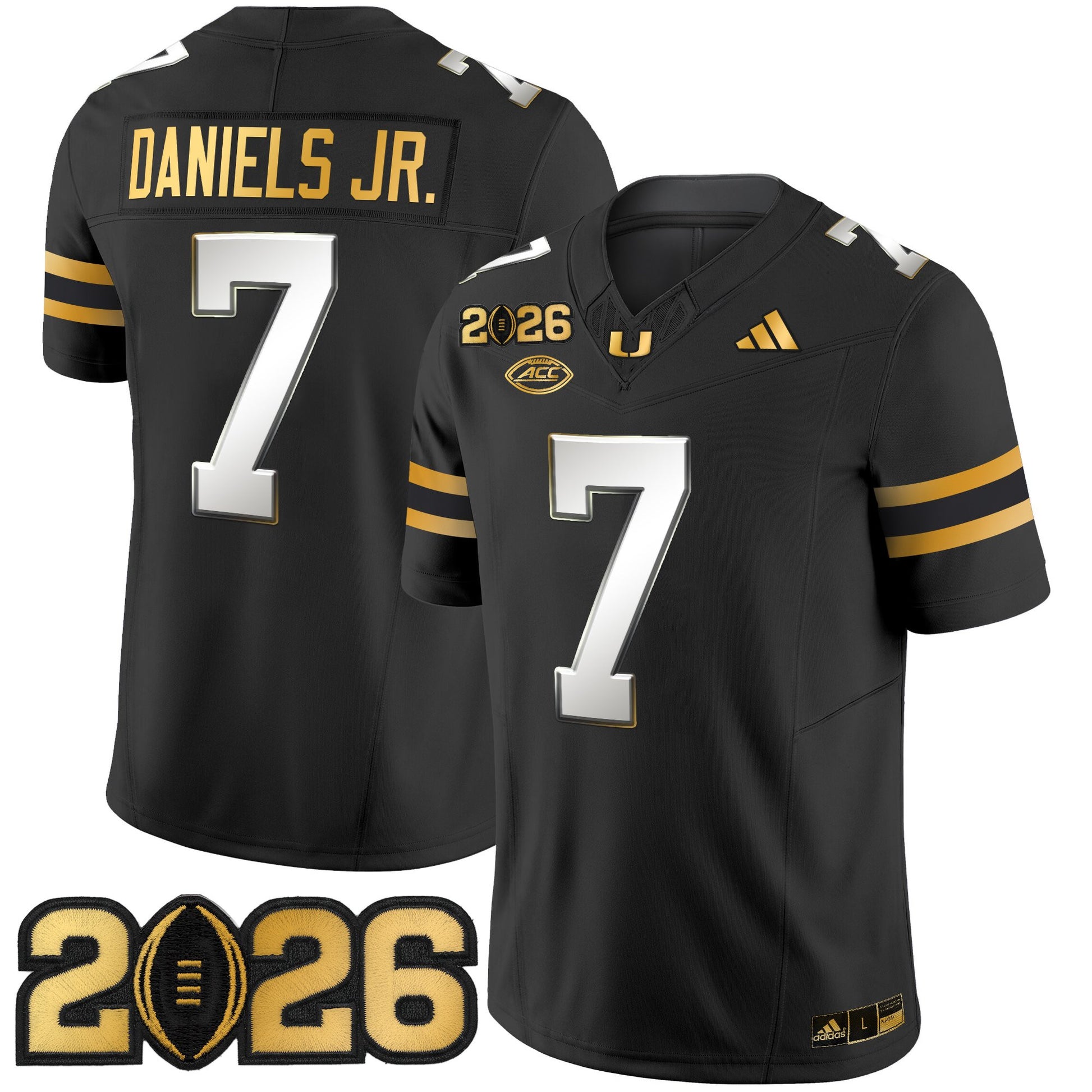 Men's Miami Hurricanes 2026 CFP Final Patch Gold Vapor Limited Jersey - All Stitched