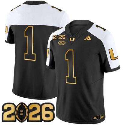 Men's Miami Hurricanes 2026 CFP Final Patch Gold Vapor Limited Jersey - All Stitched