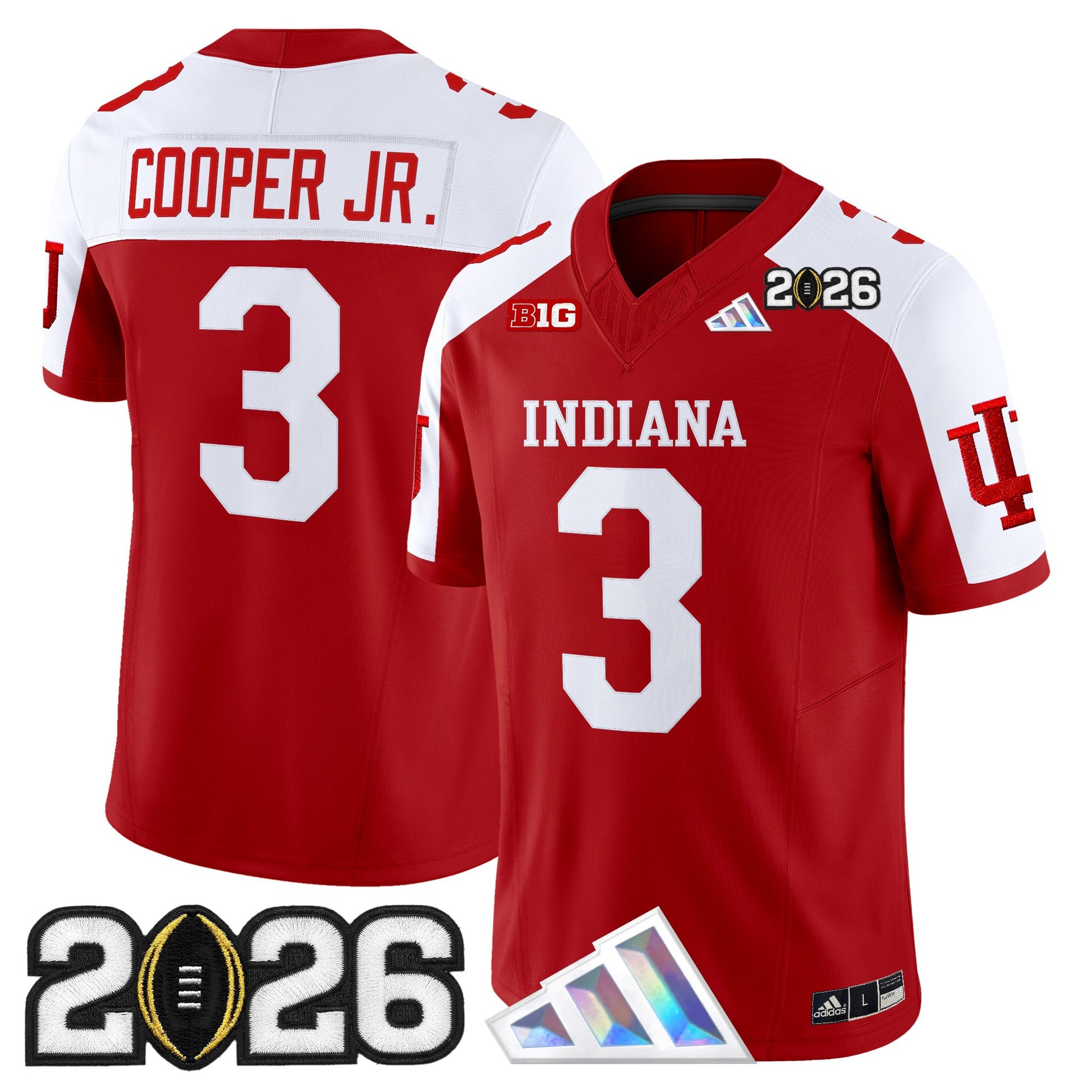 Men's Indiana Hoosiers 2026 CFP Final Patch Vapor Limited Jersey V3 - All Stitched