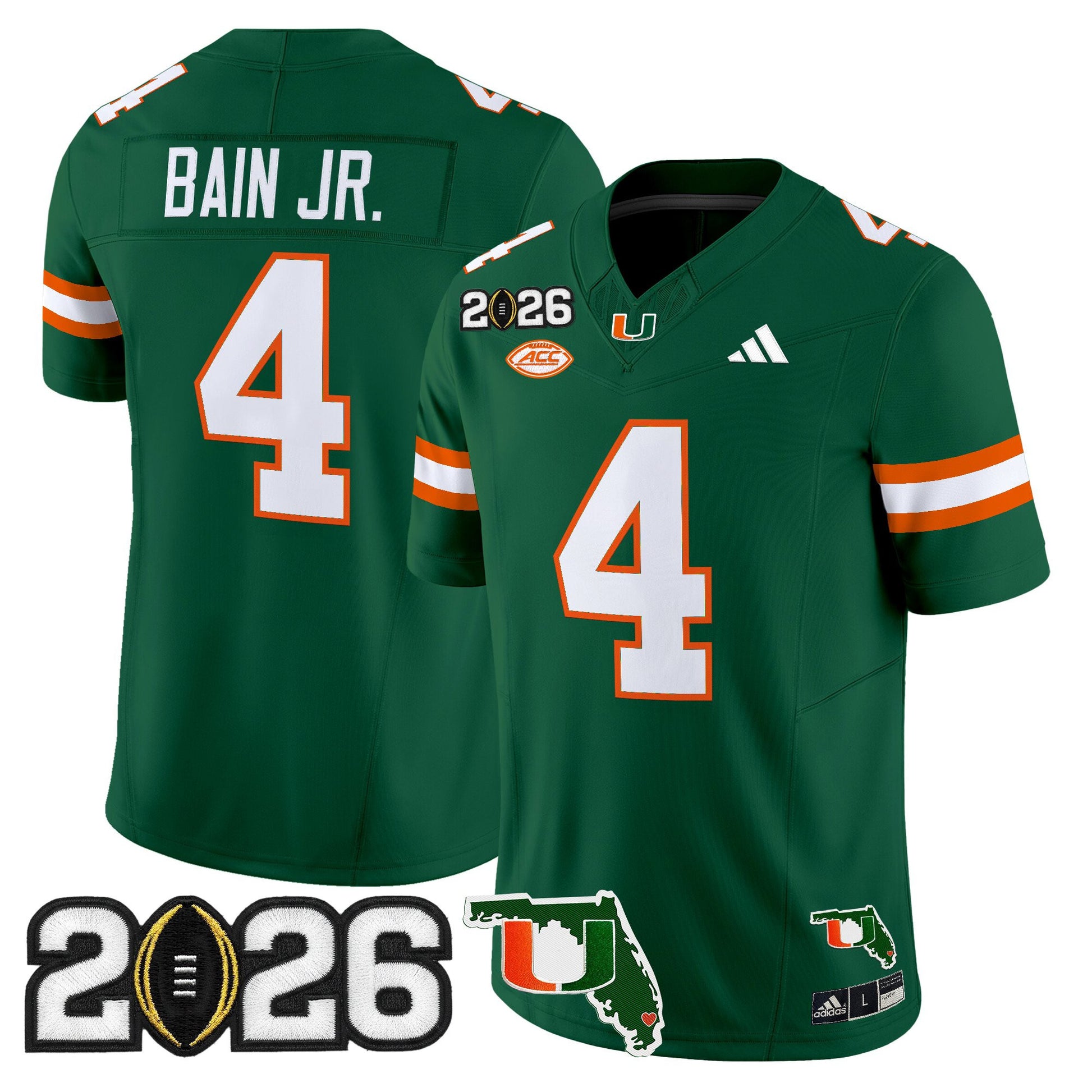  Miami Hurricanes 2026 CFP Final & Florida Patch Vapor Limited Jersey - All Stitched