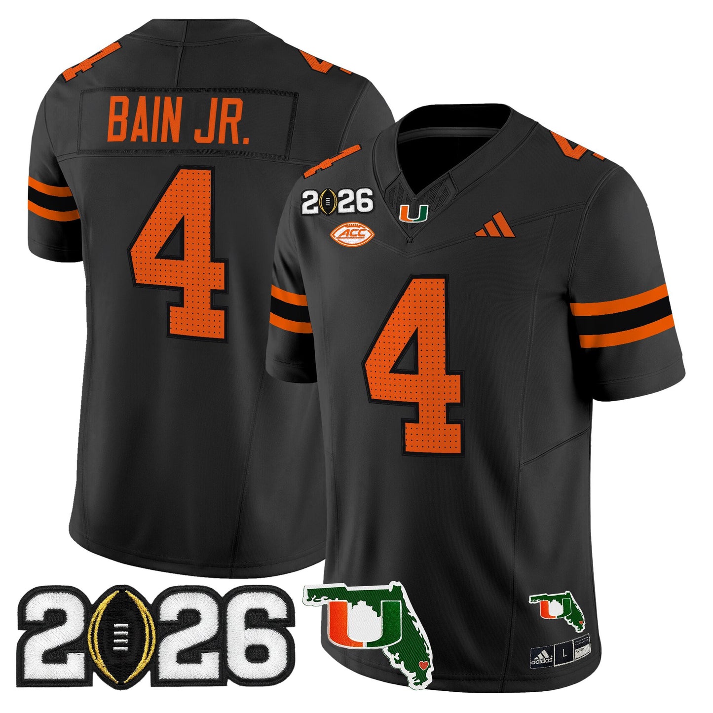  Miami Hurricanes 2026 CFP Final & Florida Patch Vapor Limited Jersey - All Stitched