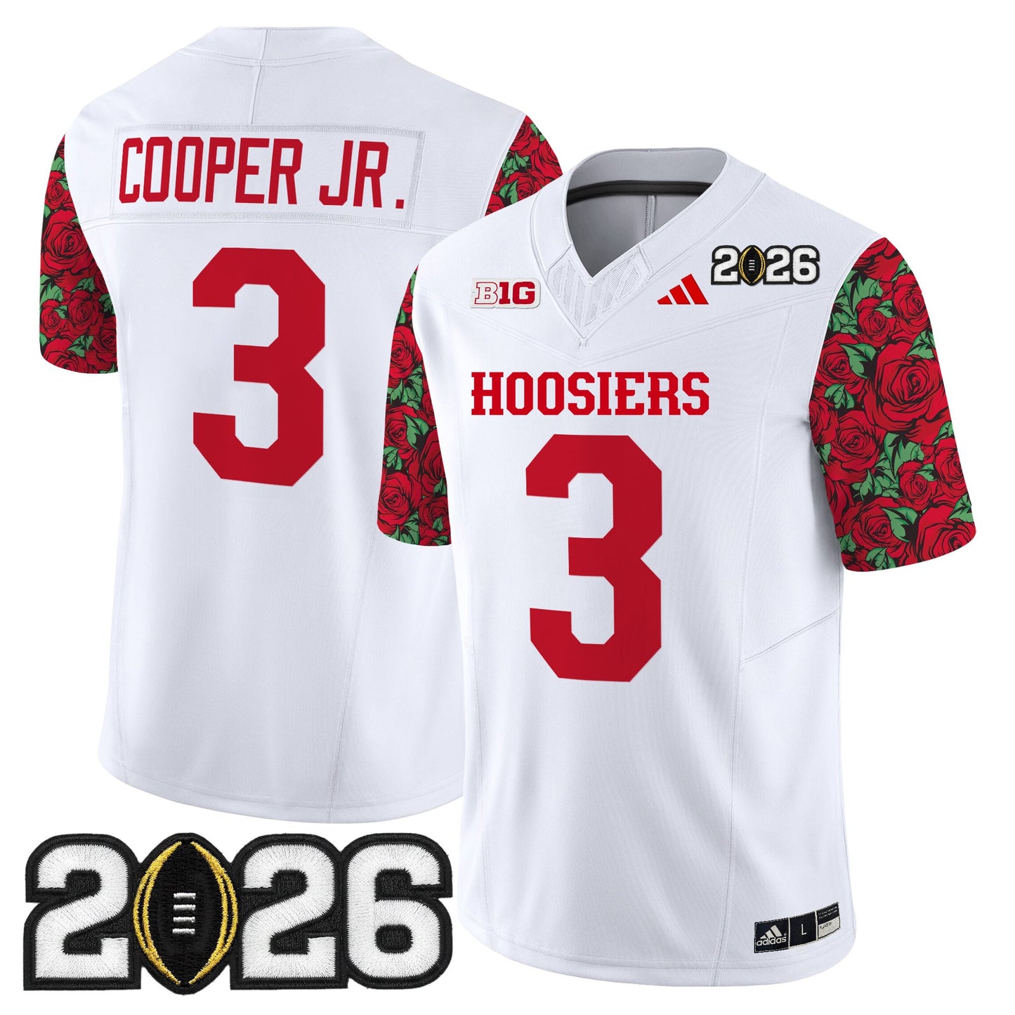 Men's Indiana Hoosiers 2026 CFP Final Patch Vapor Limited Jersey - Rose Bowl Style - Stitched