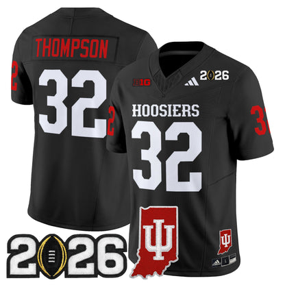 Men's Indiana Hoosiers 2026 CFP Final & Indiana State Patch Vapor Limited Jersey - All Stitched