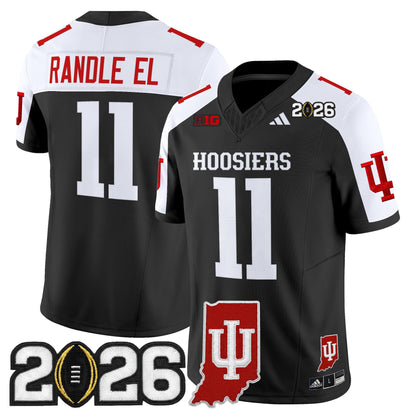 Men's Indiana Hoosiers 2026 CFP Final & Indiana State Patch Vapor Limited Jersey - All Stitched